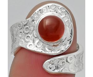 Adjustable - Natural Carnelian Ring size-7 SDR152513 R-1374, 7x7 mm