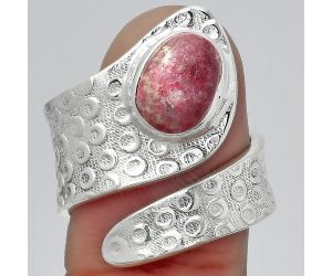 Adjustable - Pink Thulite - Norway Ring size-6.5 SDR152606 R-1374, 7x9 mm