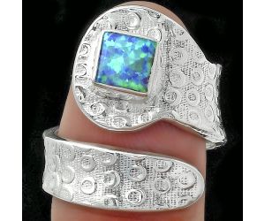 Adjustable - Fire Opal Ring size-7.5 SDR152618 R-1374, 6x6 mm