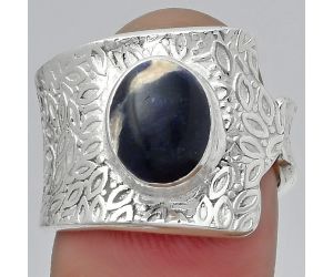 Adjustable - Natural Sodalite Ring size-7 SDR152633 R-1381, 7x9 mm