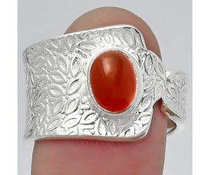 Adjustable - Natural Carnelian Ring size-8 SDR152637 R-1381, 6x8 mm