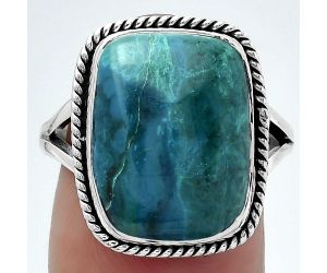 Natural Azurite Chrysocolla Ring size-8 SDR153011 R-1010, 12x16 mm