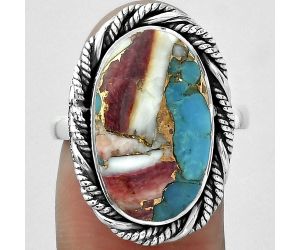 Multi Copper Turquoise - Arizona Ring size-7.5 SDR153920 R-1013, 11x19 mm