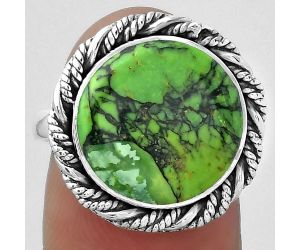 Natural Green Matrix Turquoise Ring size-8 SDR153921 R-1013, 14x14 mm