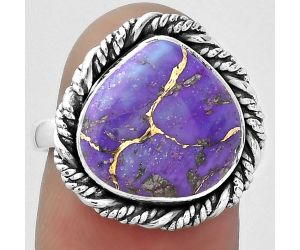 Copper Purple Turquoise - Arizona Ring size-7.5 SDR153949 R-1013, 13x13 mm