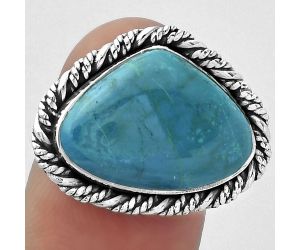 Natural Azurite Chrysocolla Ring size-7.5 SDR153991 R-1013, 13x18 mm
