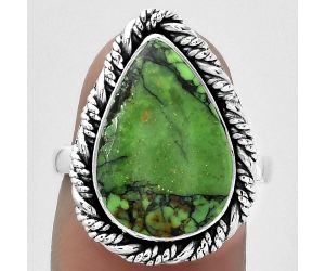 Natural Green Matrix Turquoise Ring size-7 SDR154036 R-1013, 11x17 mm