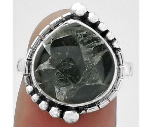 Natural Obsidian And Zinc Ring size-7.5 SDR154095 R-1078, 13x13 mm