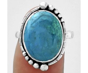 Natural Azurite Chrysocolla Ring size-8 SDR154140 R-1078, 12x16 mm