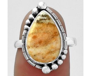 Natural Coral Jasper Ring size-7 SDR154188 R-1078, 10x15 mm