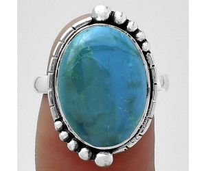 Natural Azurite Chrysocolla Ring size-7.5 SDR154237 R-1078, 12x16 mm