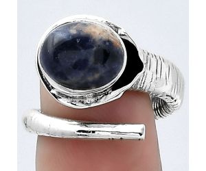 Adjustable - Natural Sodalite Ring size-6.5 SDR154313 R-1306, 10x12 mm