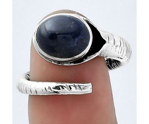 Adjustable - Natural Sodalite Ring size-8 SDR154315 R-1306, 8x10 mm