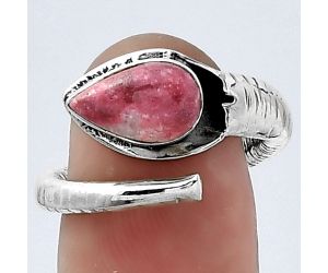 Adjustable - Pink Thulite - Norway Ring size-7 SDR154320 R-1306, 6x10 mm