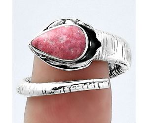 Adjustable - Pink Thulite - Norway Ring size-8.5 SDR154321 R-1306, 6x10 mm