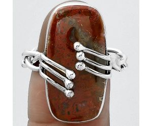 Natural Red Moss Agate Ring size-8.5 SDR154475 R-1553, 11x23 mm