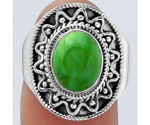Green Mohave Turquoise - Arizona Ring size-7.5 SDR154486 R-1501, 8x10 mm