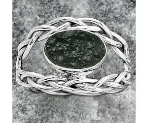 Natural Tektite Rough - Greek Ring size-8.5 SDR154542 R-1134, 7x10 mm