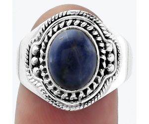 Natural Sodalite Ring size-8 SDR154588 R-1312, 8x10 mm