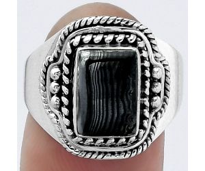 Crown Of Silver Psilomelane - Black Malachite Ring size-8 SDR154620 R-1312, 7x10 mm