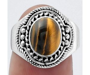 Natural Tiger Eye - Africa Ring size-7.5 SDR154625 R-1312, 7x10 mm