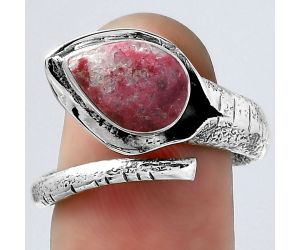 Adjustable - Pink Thulite - Norway Ring size-7.5 SDR154631 R-1306, 7x11 mm