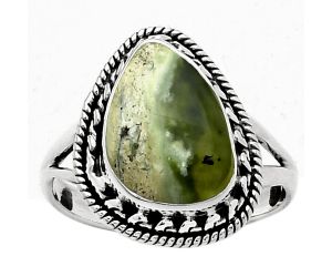 Natural Chrome Chalcedony Ring size-7 SDR154686 R-1262, 9x13 mm