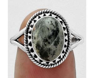 Dendritic Chrysoprase - Africa 925 Sterling Silver Ring s.8.5 Jewelry SDR154711 R-1262, 8x12 mm