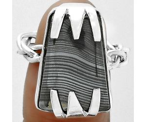 Crown Of Silver Psilomelane - Black Malachite Ring size-8.5 SDR154779 R-1650, 14x20 mm