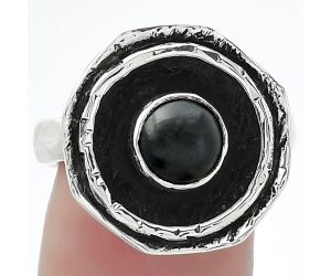 Natural Black Onyx - Brazil Ring size-8.5 SDR154845 R-1468, 7x7 mm