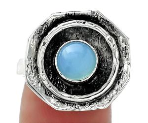 Natural Blue Chalcedony Ring size-8.5 SDR154857 R-1468, 7x7 mm