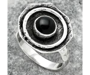 Natural Black Onyx - Brazil Ring size-8 SDR154859 R-1468, 7x7 mm