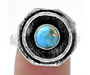 Copper Blue Turquoise - Arizona Ring size-8 SDR154865 R-1468, 7x7 mm