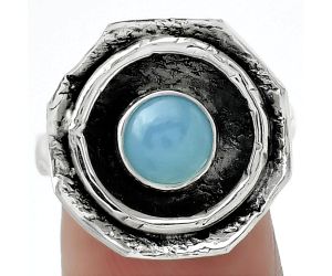 Natural Blue Chalcedony Ring size-8 SDR154866 R-1468, 7x7 mm