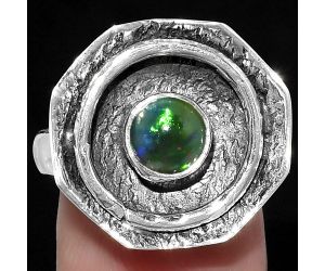 Natural Chalama Black Opal Ring size-7.5 SDR154886 R-1468, 6x6 mm