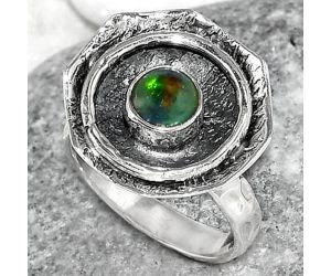 Natural Chalama Black Opal Ring size-7.5 SDR154886 R-1468, 6x6 mm