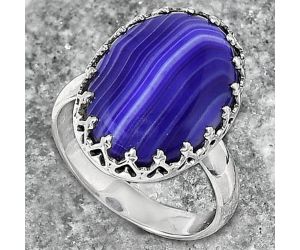 Natural Purple Botswana Agate Ring size-8 SDR154936, 13x18 mm