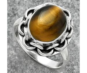 Natural Tiger Eye - Africa Ring size-7.5 SDR155010 R-1528, 10x12 mm