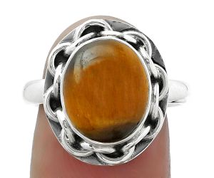Natural Tiger Eye - Africa Ring size-8 SDR155017 R-1528, 10x12 mm