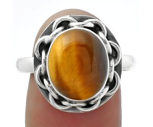 Natural Tiger Eye - Africa Ring size-9.5 SDR155034 R-1528, 10x12 mm