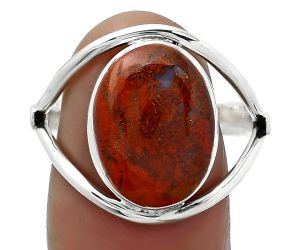 Natural Red Moss Agate Ring size-9.5 SDR155066 R-1246, 11x15 mm