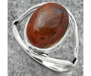 Natural Red Moss Agate Ring size-9.5 SDR155066 R-1246, 11x15 mm
