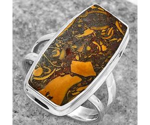 Natural Coquina Fossil Jasper - India Ring size-9 SDR155218 R-1008, 14x24 mm