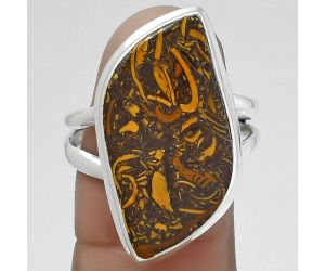 Coquina Fossil Jasper - India Ring size-8.5 SDR155241 R-1008, 13x26 mm