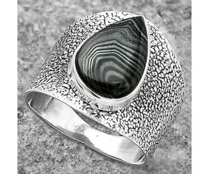 Crown Of Silver Psilomelane - Black Malachite Ring size-9 SDR155258 R-1378, 10x15 mm
