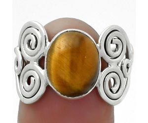Natural Tiger Eye - Africa Ring size-8 SDR155822 R-1658, 9x11 mm