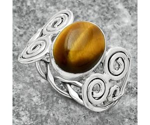 Natural Tiger Eye - Africa Ring size-8 SDR155822 R-1658, 9x11 mm