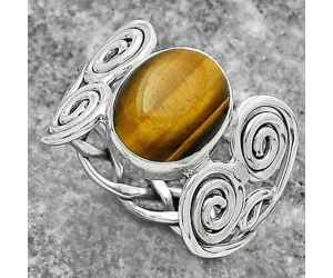 Natural Tiger Eye - Africa Ring size-8 SDR155830 R-1658, 9x11 mm