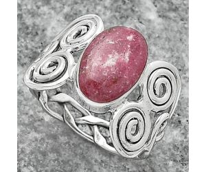 Natural Pink Thulite - Norway Ring size-8 SDR155832 R-1658, 8x12 mm