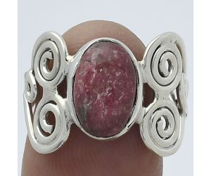 Natural Pink Thulite - Norway Ring size-7 SDR155842 R-1658, 8x11 mm